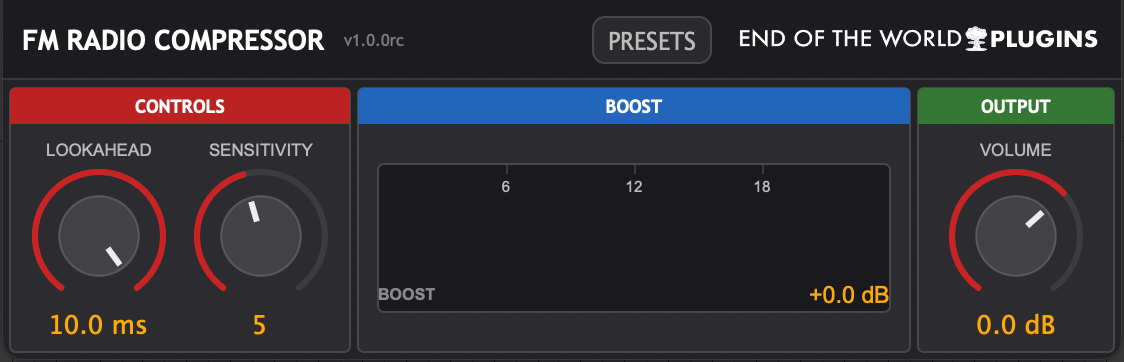 FM Radio Compressor plugin interface