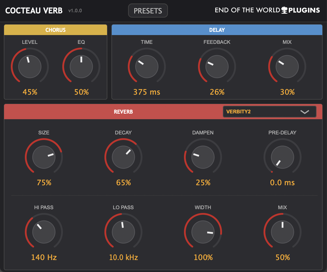 Cocteau Verb plugin interface